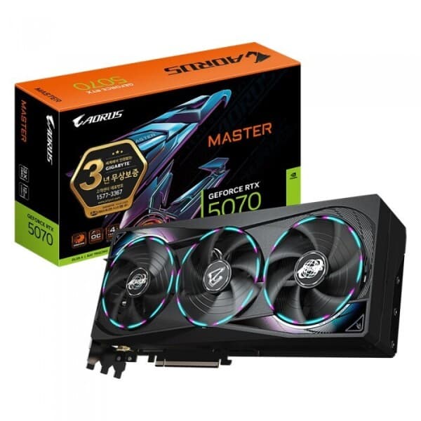 린드STORE 기가바이트 GIGABYTE AORUS 지포스 RTX 5070 MASTER D7 12GB
