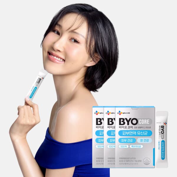 CJ웰케어스타배송 바이오코어 피부면역 유산균 30포 3박스