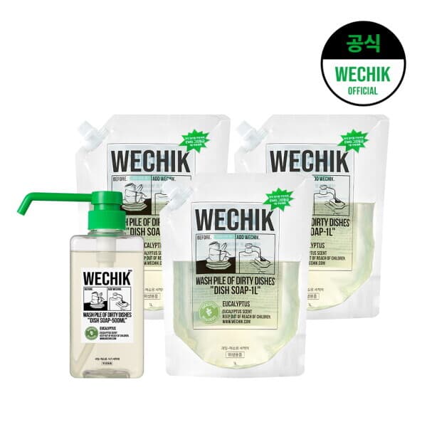 롯데  홈쇼핑 위칙 주방세제 500ml 1개 + 리필 1L 3개