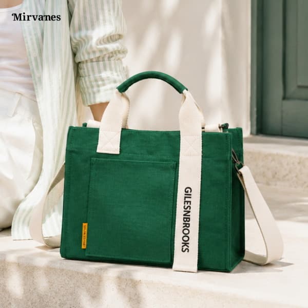 fashionplus 미르바네스 캔버스 믹스 에코백 257_HT