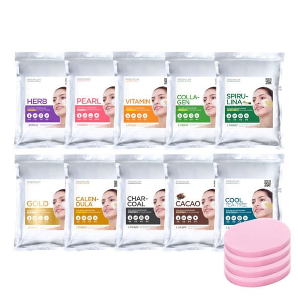 지알비 린제이 프리미엄 모델링팩 1kg 클렌징해면 4개 세트