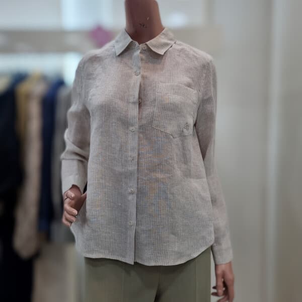 fashionplus 쿨린넨카라넥 블라우스