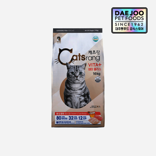 대주펫푸드 캐츠랑 비타플러스 전연령 고양이 건식사료 16kg