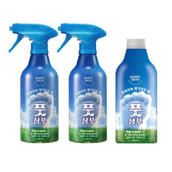 아모레퍼시픽바디헤어 해피바스 필쏘굿 풋샴푸 500ml 2개+리필 본품 500ml - 최저가 23,000원