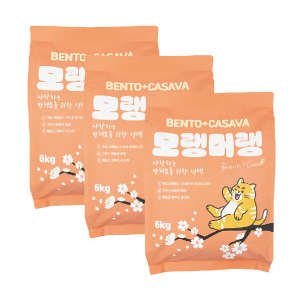 펫라벨 펫라벨 모랭머랭 벤토+카사바 고양이모래 6kg x 3ea - 최저가 25,900원