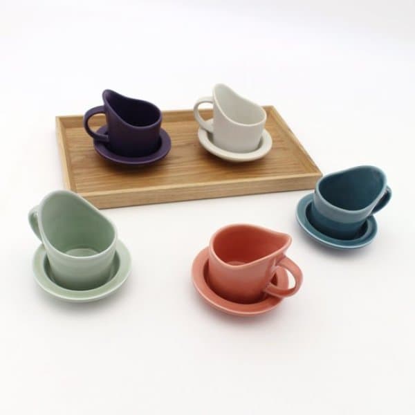 GS_SHOP 달소금 도자기 싱글 종이컵 홀더 받침세트 5color