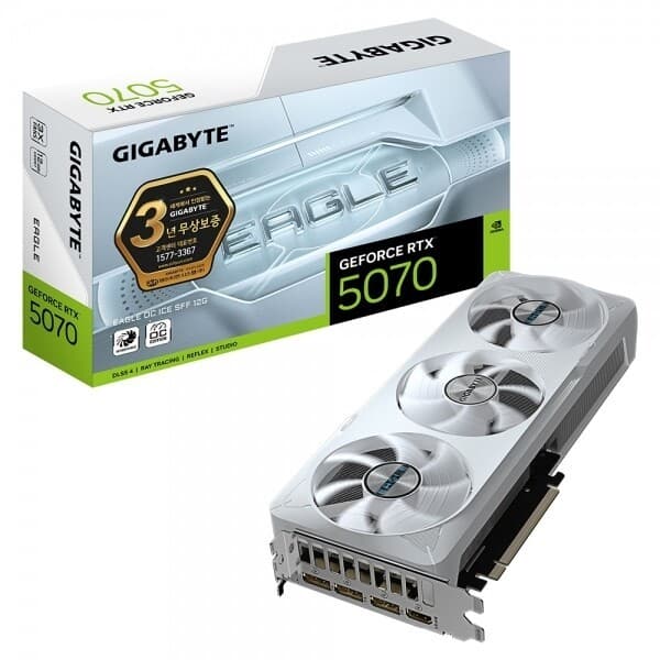 제이씨현플레이스 GIGABYTE 지포스 RTX 5070 EAGLE OC ICE SFF D7 12GB - 최저가 1,080,000원