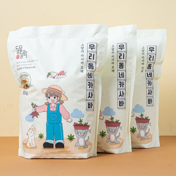 우리동네마캣 동묘동락 우리동네 카사바모래 3kg x3 응고형