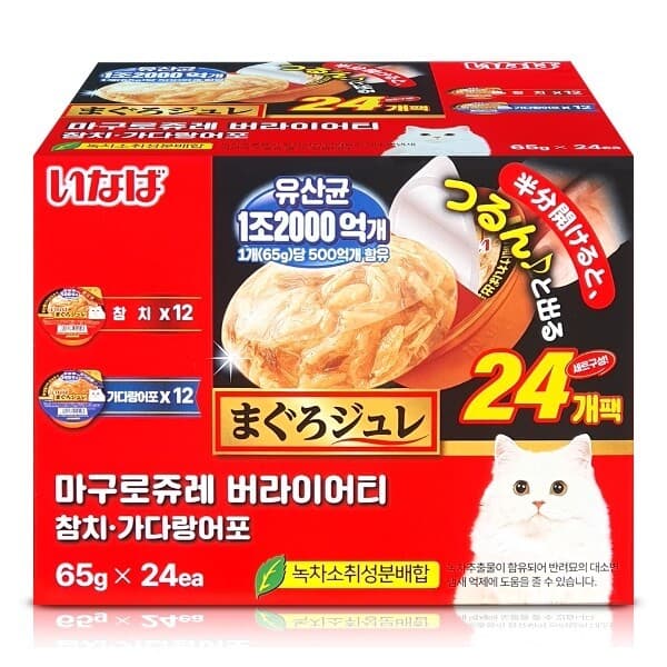 W쇼핑TV홈쇼핑 이나바 마구로쥬레 버라이어티 참치 65g 12개 + 가다랑어포 65g 12개 - 최저가 32,400원