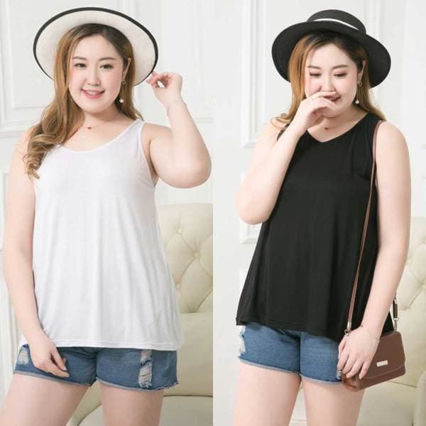 eloomstore 빅사이즈 여성 A라인 어깨나시 민소매 오버핏 - 최저가 10,900원