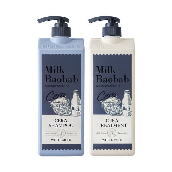 밀크바오밥 세라 샴푸 1.2L + 트리트먼트 1.2L 화이트머스크 저자극 퍼퓸 - 최저가 23,800원