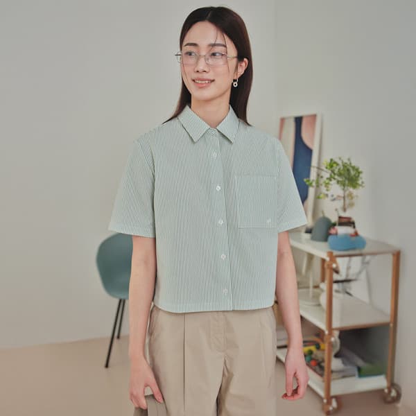 POLHAM_공식스토어 폴햄 여성 쿨링 크롭 셔츠 PHF2WC2182 - 최저가 12,900원