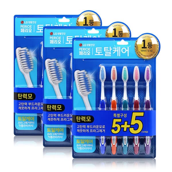 LG생활건강-스타배송 페리오 토탈 케어 탄력모 칫솔 10입 3세트