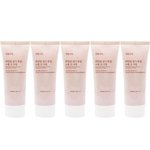 미의비밀은 식물나라 뽀얀쌀 생기 톤업 수분 선크림 100ml x5개 - 최저가 56,920원