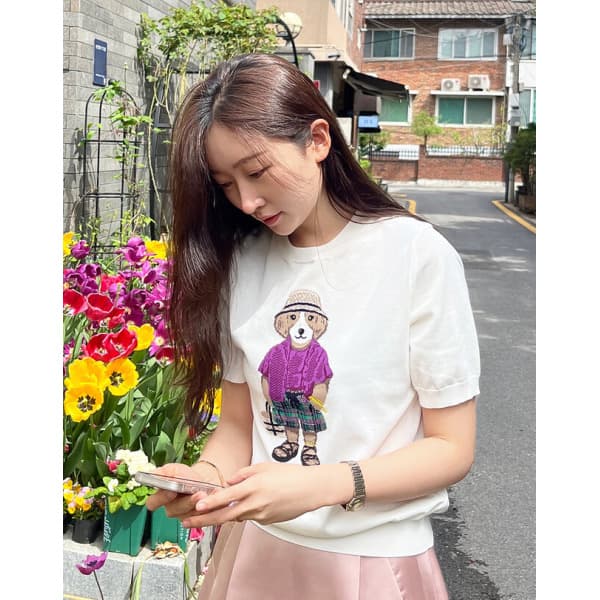 LF몰 25SS 아이보리 해리 인타샤 반소매 HSSW5B410IV