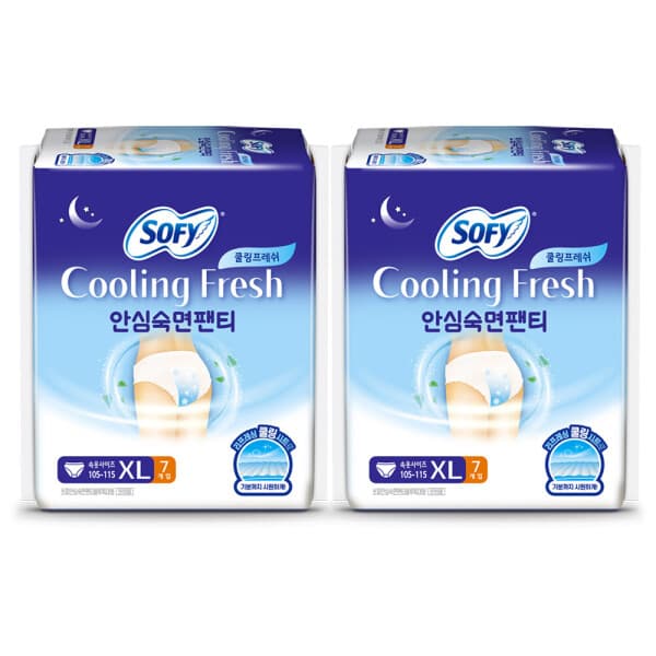 LG생활건강유니참 쏘피 쿨링프레쉬 안심숙면팬티 입는오버나이트 XL 7P x 2개