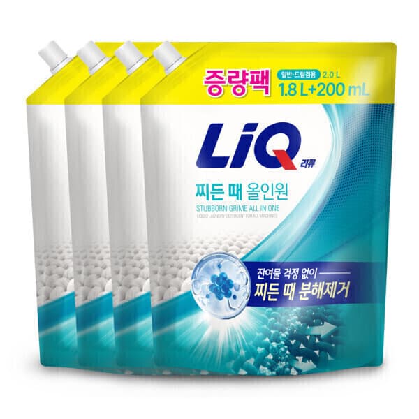애경-스타배송 리큐 찌든때 올인원 1.8L+200ml 4개 일반/드럼겸용