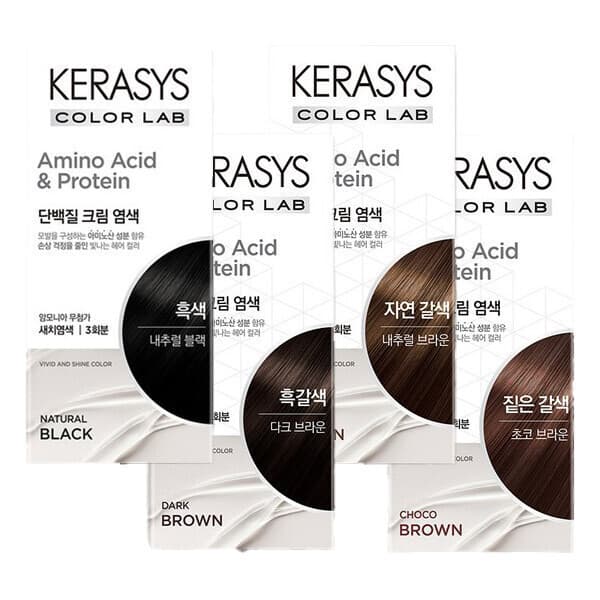 애경-스타배송 케라시스 단백질 크림 염모제 120g 3개 (블랙/다크브라운/초코브라운/내추럴브라운)