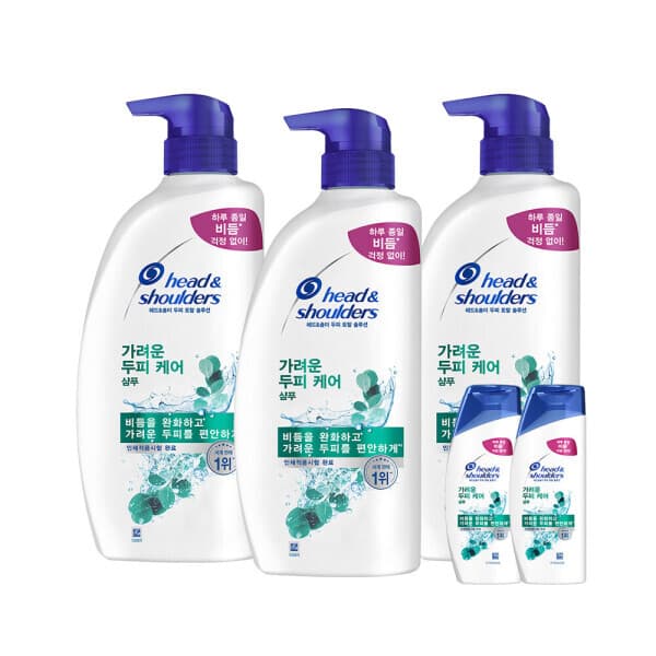 피앤지샵 헤드앤숄더 가려운두피 샴푸 850ml 3개 + 미니샴푸 2개 - 최저가 40,400원