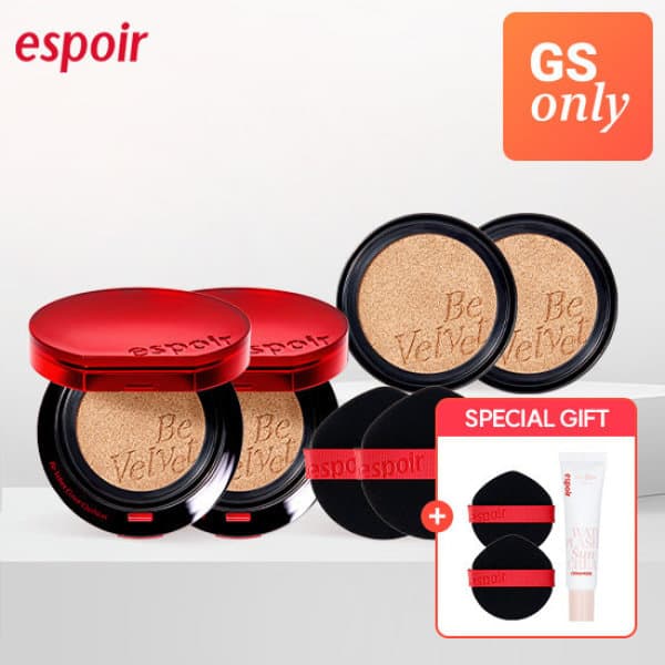 GS_SHOP GS에스쁘아 비벨벳 커버 쿠션 2개 세트(쿠션2+리필2)