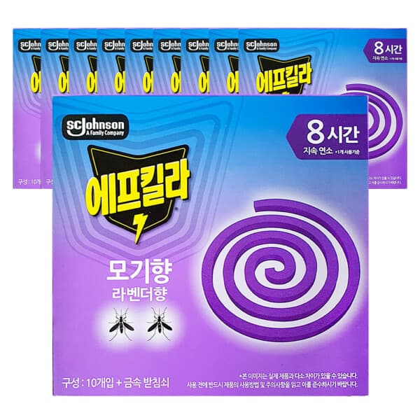 수민플러스 에프킬라 모기향 라벤더 10개입 x 10개