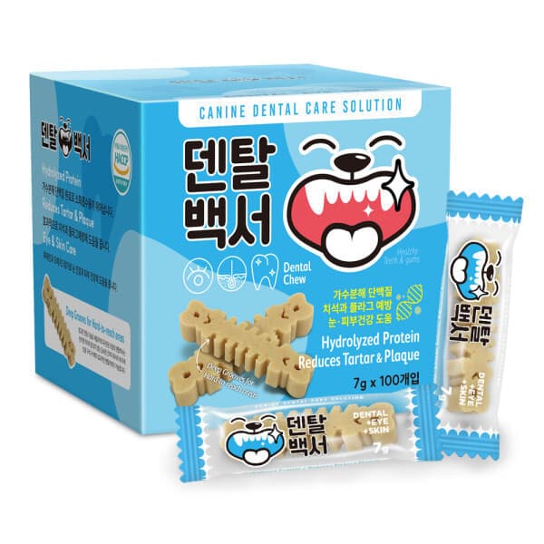 국민펫샵 덴탈백서 눈+피부 블루 S 100p 기능성 덴탈껌 - 최저가 29,500원