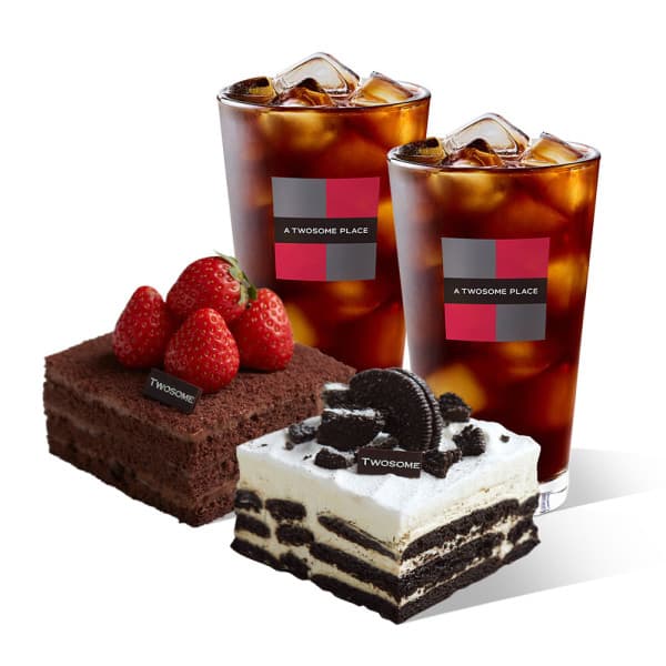 (주)즐거운_스마일콘 (투썸플레이스) 떠먹는 스트로베리 초콜릿 생크림 + 떠먹는 아박 + 아메리카노 R 2잔