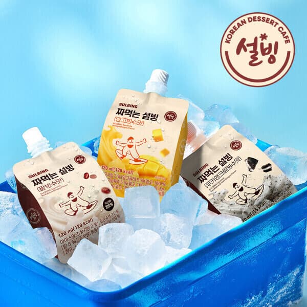 에스에이치스타배송 짜먹는 설빙 아이스크림 120ml 24개 골라담기(팥빙수맛/망고맛/쿠키앤크림맛)