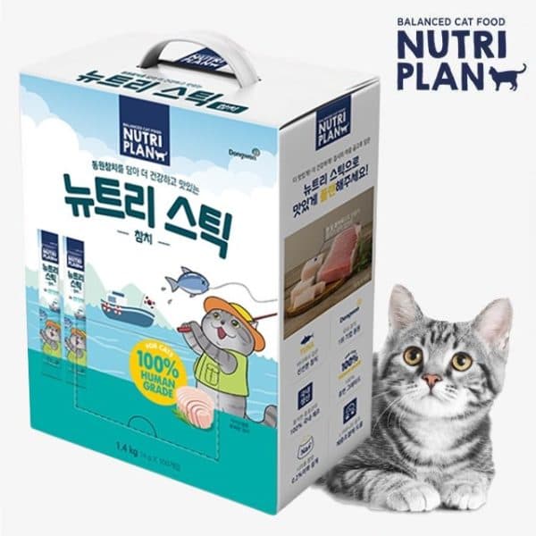 청춘개밥 동원 뉴트리플랜 뉴트리스틱 츄르 참치 100p