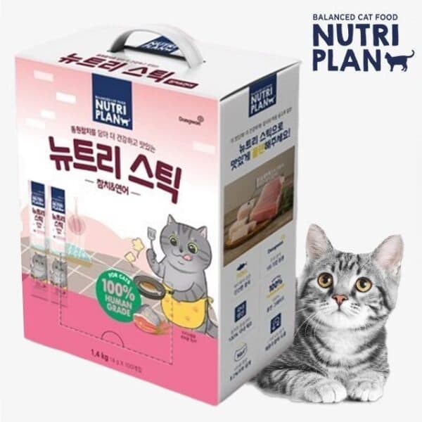 청춘개밥 동원 뉴트리플랜 뉴트리스틱 츄르 참치 연어 100p