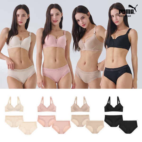폰드그룹주식회사 푸마 바디웨어 여성 에어리 서포트 브라팬티 세컨팬티 12종세트 - 최저가 77,900원