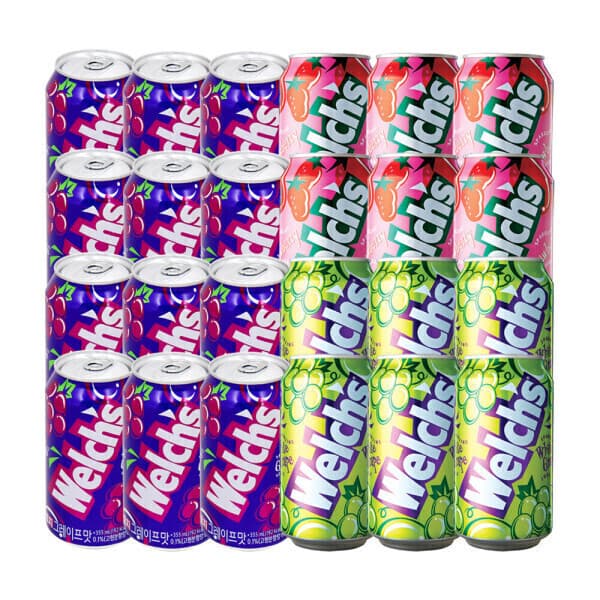 농심-스타배송 웰치스 소다 355ml 포도·딸기·청포도 24캔 - 최저가 30,900원