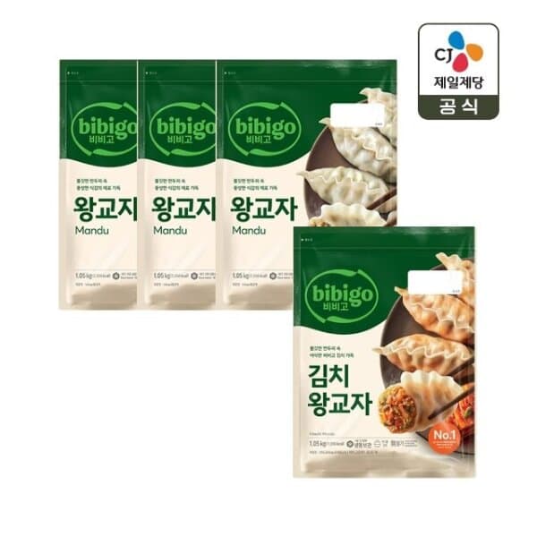 쇼핑엔티 비비고 왕교자 1.05kg 3개 + 김치 왕교자 1.05kg 1개