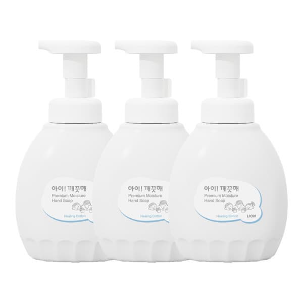 라이온코리아 아이깨끗해 프리미엄 핸드워시 힐링코튼 450ml 3개