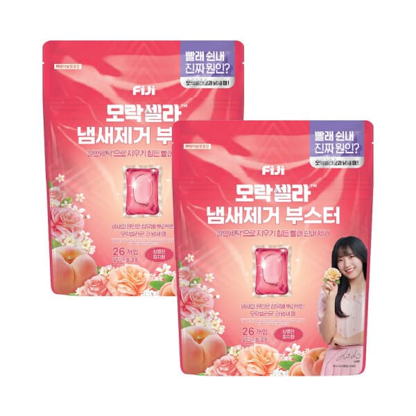 LG생활건강-스타배송 피지 모락셀라 냄새제거 부스터 실내건조 캡슐 피치향 26개입 2개