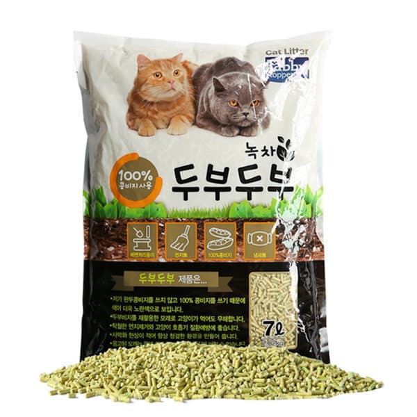 멍멍스타 두부두부 일반입자 녹차 7L x 6개 - 최저가 22,000원