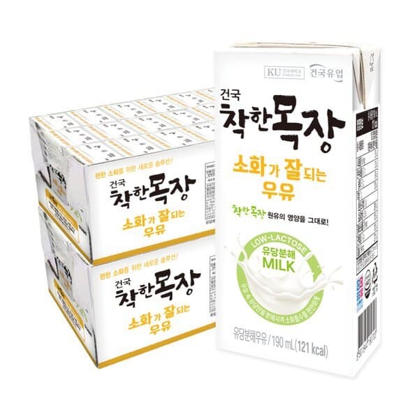 신세계몰 건국우유 착한목장 소화가 잘되는 멸균우유 190ml 48팩 - 최저가 26,370원