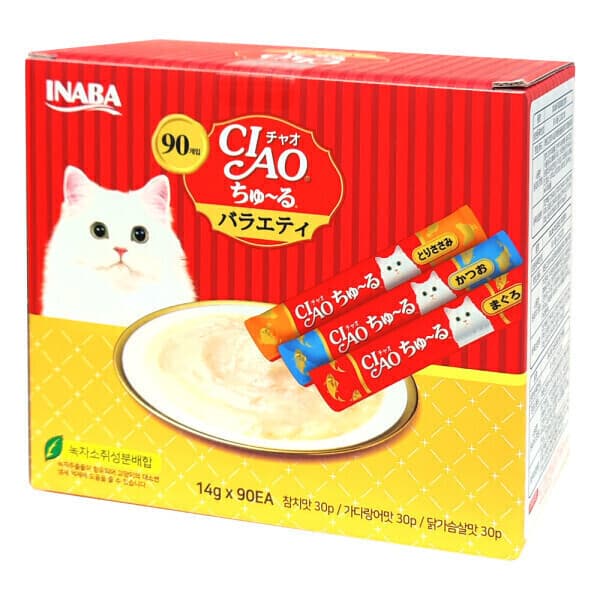 (주)커피몰 이나바 챠오츄르 고양이 간식 버라이어티팩 90개입 - 최저가 38,600원