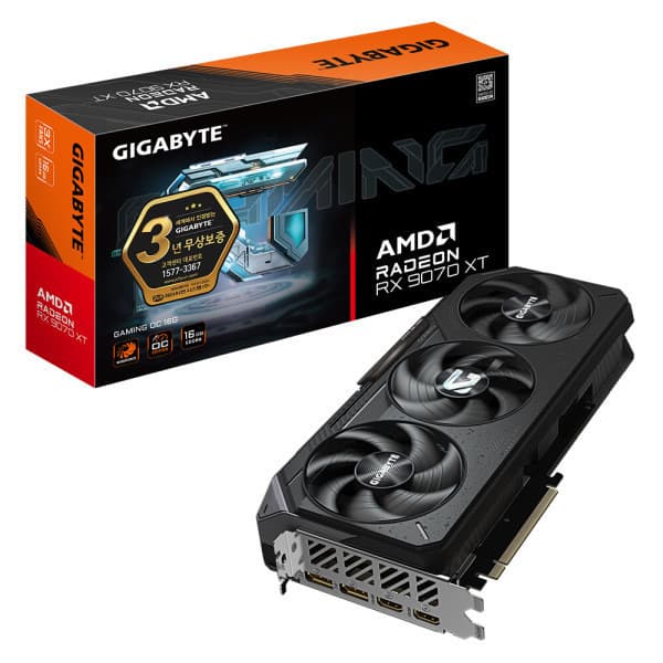 제이씨현플레이스 GIGABYTE 라데온 RX 9070 XT GAMING OC D6 16GB - 최저가 1,200,000원