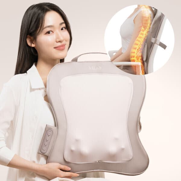 빌라르 빌라르 등 허리 마사지기 온열 무선 쿠션