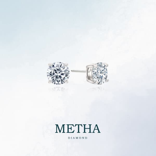 현대홈쇼핑Hmall 메타다이아몬드 실버925 1캐럿 모이사나이트 귀걸이 2.0ct