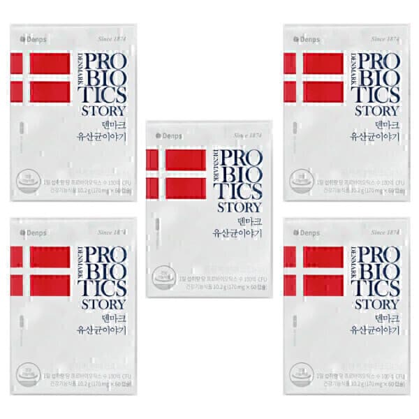 주식회사무지개공장 덴프스 덴마크 유산균 이야기 170mg x 60캡슐 x 5박스