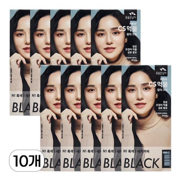 리빙딜라이트 꽃을든남자 CS먹물 칼라크림 새치커버 셀프 염색약 N1 흑색 10개 - 최저가 52,000원