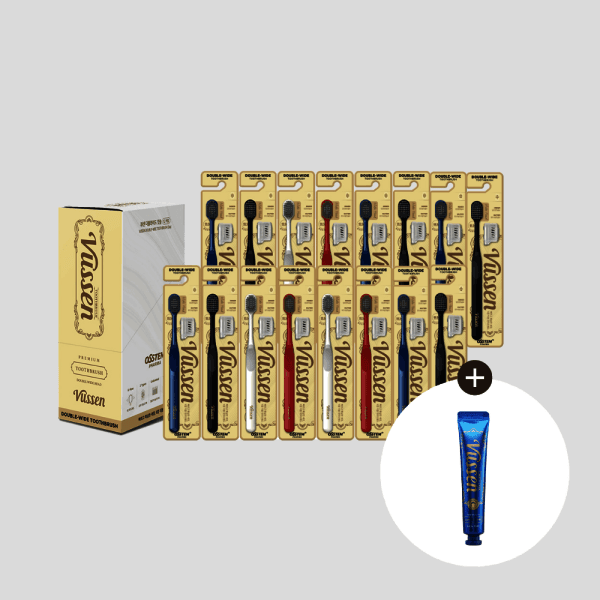 오스템뷰센공식 오스템 뷰센 더블와이드 칫솔 16P + 미니치약 40g - 최저가 41,000원