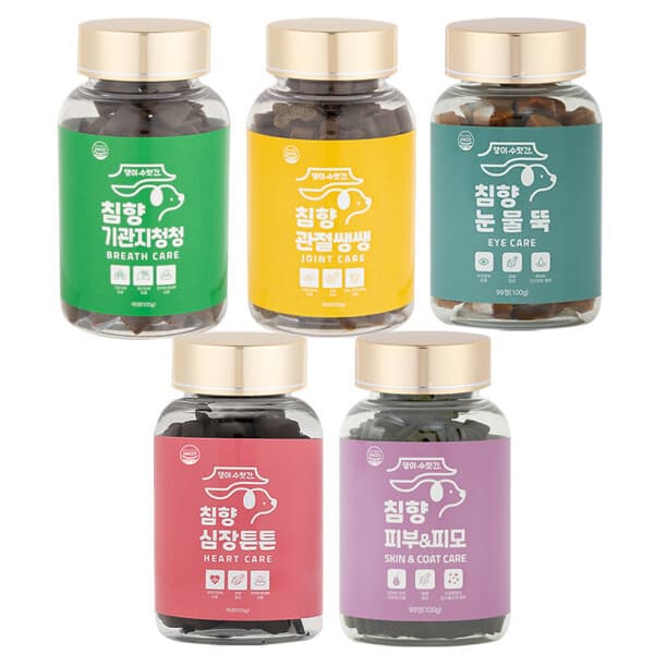 댕이수랏간 댕이수랏간 침향 피부피모 관절쌩쌩 눈물뚝 기관지청청 심장튼튼 5종 세트 - 최저가 98,000원