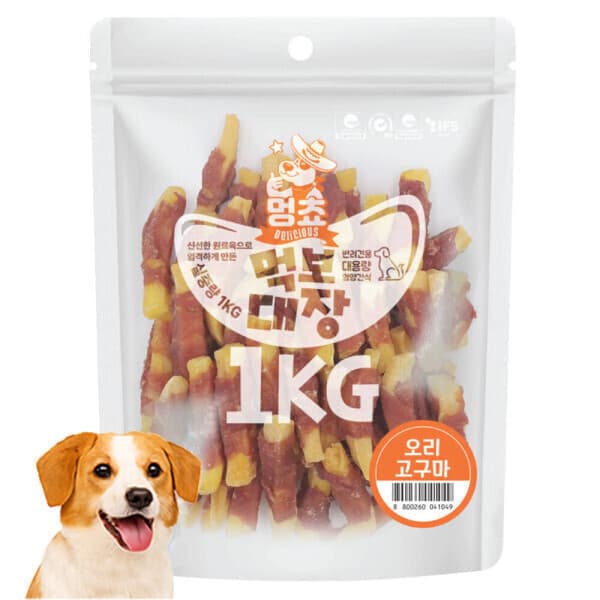 neocom 멍쵸 먹보대장 오리고구마 1kg 강아지간식