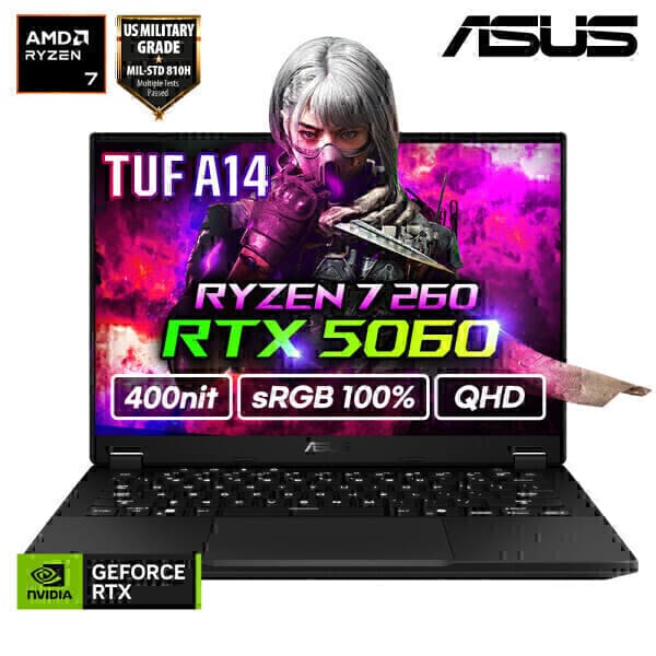 ASUS공식총판 ASUS TUF A14 FA401UM-RG007 라이젠7-260/32GB/RTX5060 QHD 게이밍 노트북 - 최저가 3,063,440원