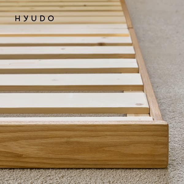 Hyudo_휴도 하루의 선유 무헤드 저상형 매트리스 애쉬 원목 침대 프레임 + 제주 25cm S/SS/Q