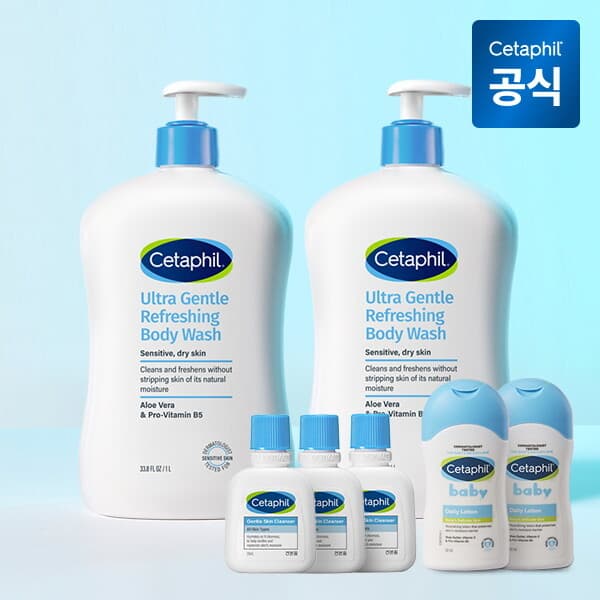 롯데아이몰 세타필 젠틀 바디워시 리프레싱 1L 2개+클렌저 29ml 3개 - 최저가 30,310원