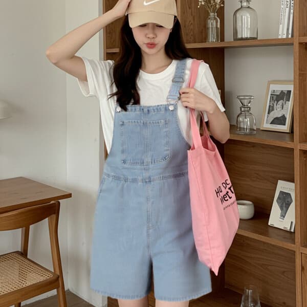 믹스블링 데님 멜빵 바지 여성 캐주얼 - 최저가 25,500원
